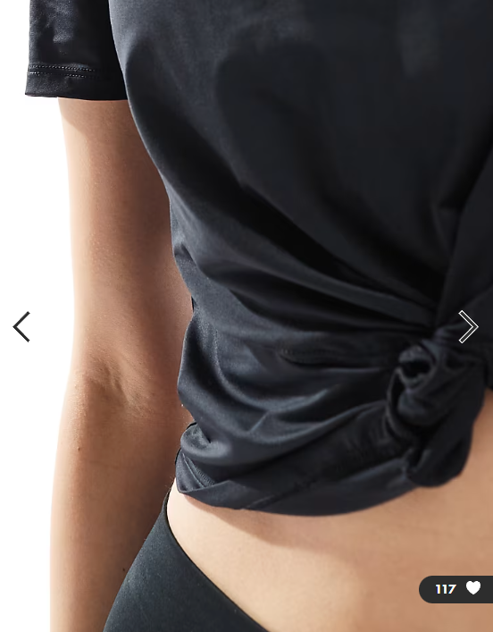 Asos - Nike One Training Dri-FIT twist front t-shirt in black