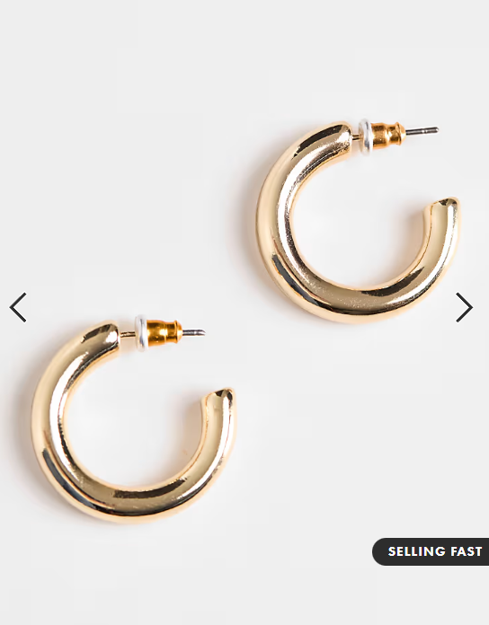 Accessorize small chunky hoop in gold