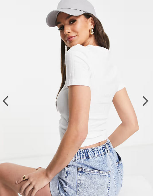 ASOS DESIGN Tall slim fit t-shirt in rib in white