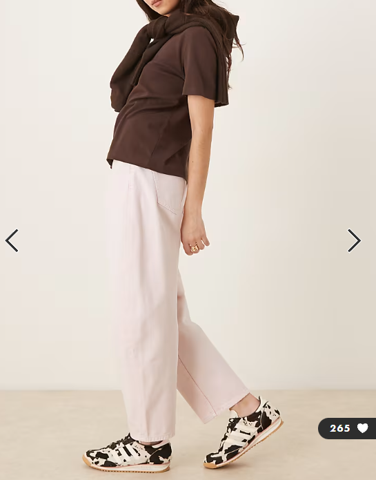ASOS DESIGN high waist barrel jean in pink