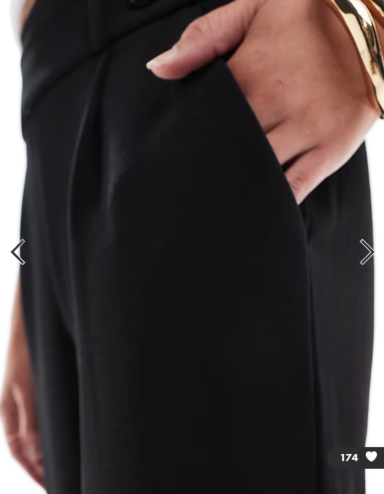 JDY button detail wide leg dad trousers in black