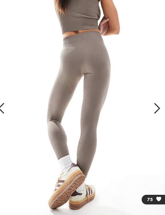 ONLY high waisted seamless leggings in mushroom