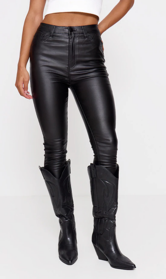 Black Coated Skinny Jeans