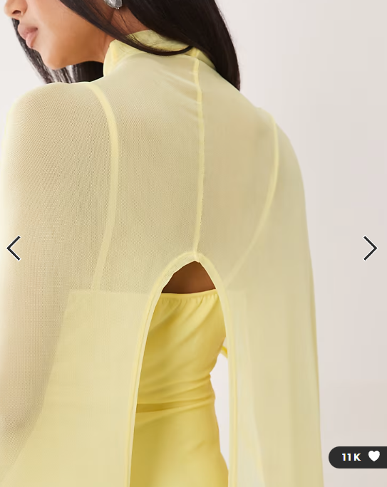 ASOS DESIGN exaggerated cape maxi dress in lemon