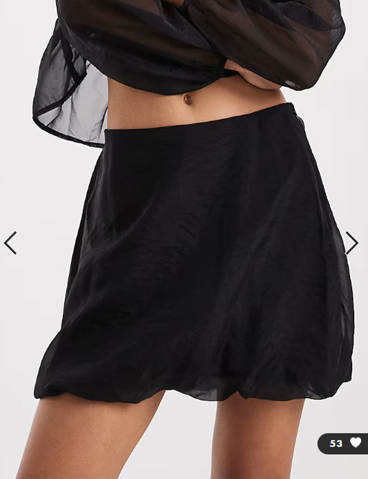 Vero Moda organza puffball hem mini skirt co-ord in black