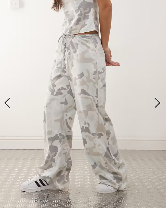 Weekday loose fit trousers co-ord in camo print