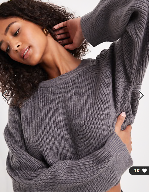 Brave Soul cropped knitted crew neck jumper in charcoal