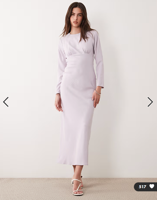 ASOS DESIGN bias bust detail maxi dress in lilac