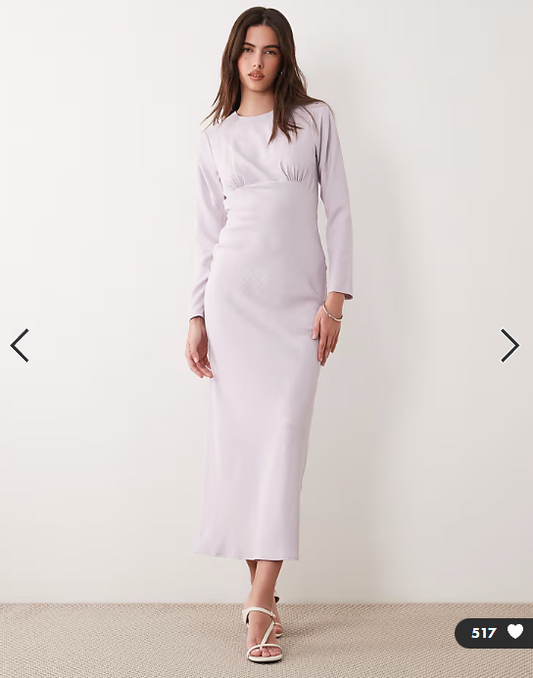 ASOS DESIGN bias bust detail maxi dress in lilac