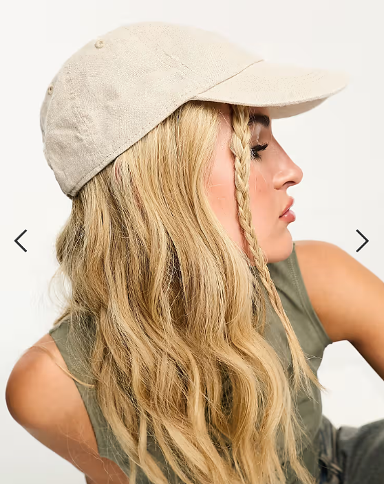 Weekday Essential linen mix cap in beige