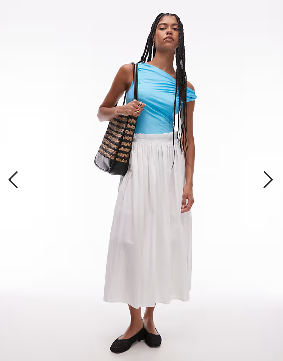 Topshop asymmetric twist detail top in blue