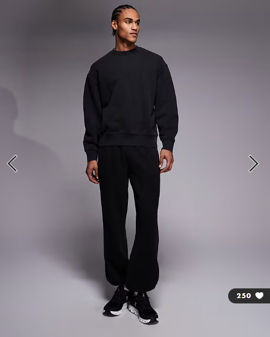 4505 Icon Rest Day heavyweight 440gsm cotton oversized boxy sweatshirt in washed black