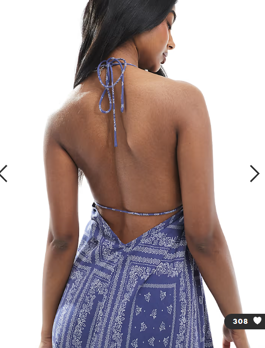 Miss Selfridge halter neck spun maxi dress in bandana print