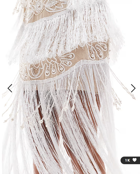 ASOS DESIGN cupped embellished cut out maxi dress with fringing in stone