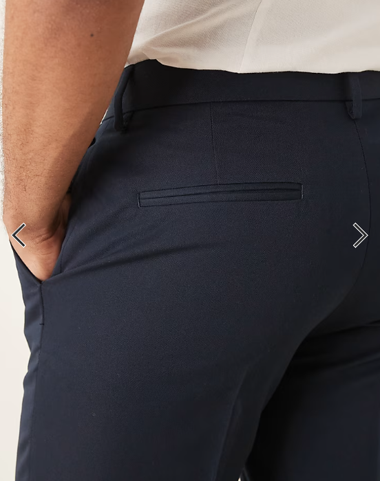 ASOS DESIGN tailored slim fit trousers in navy