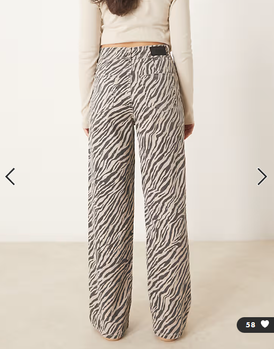 YAS high waist wide leg jeans in zebra print