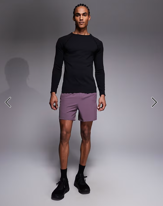 4505 seamless rib slim fit long sleeve raglan top in black.