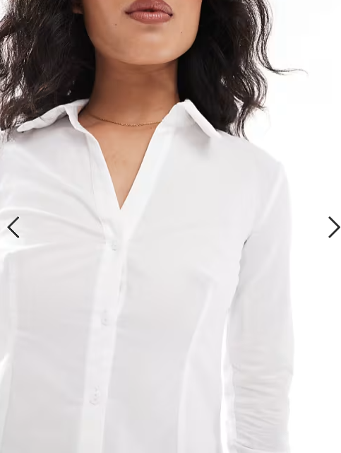 Miss Selfridge poplin fitted shirt in white
