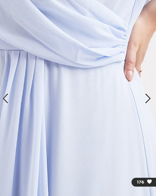 TFNC Plus Bridesmaid chiffon wrap top draped maxi dress in powder blue