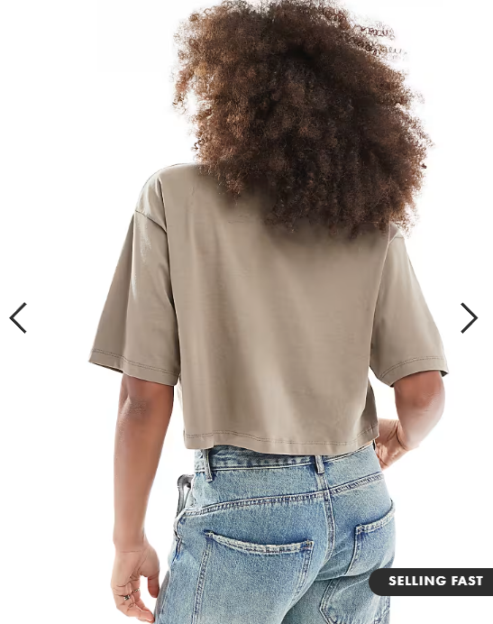 JJXX oversize crop tee in beige