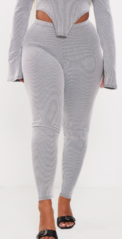 Shape Black Ribbed High Waisted Leggings