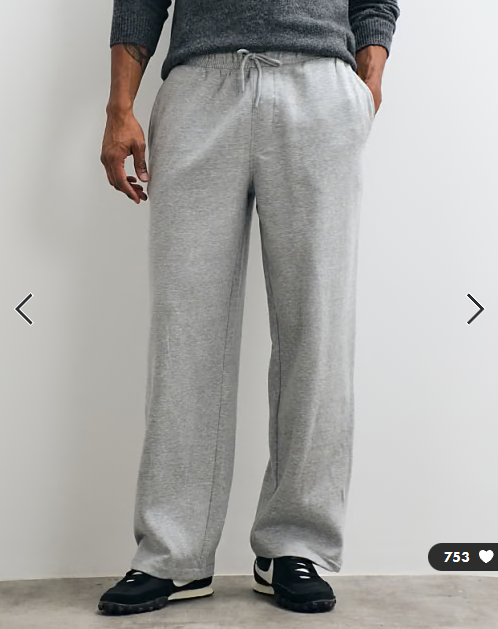 ASOS DESIGN essentials wide jogger in grey marl