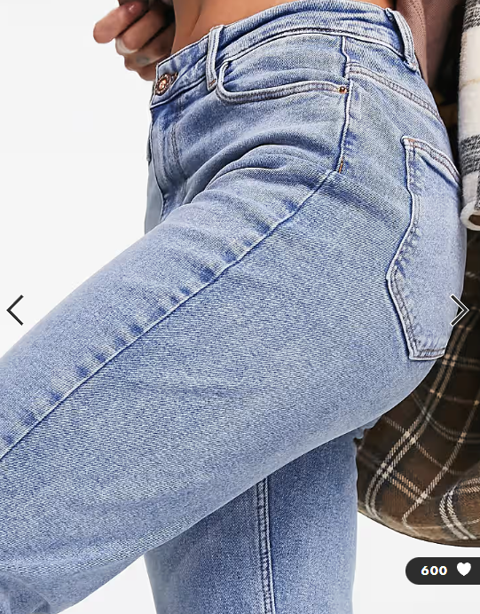 Pieces kesia high waisted mom jeans in bleach wash