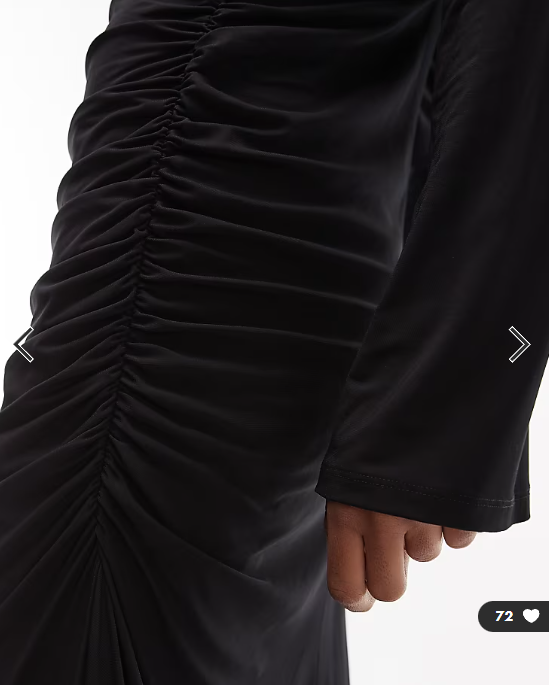 & Other Stories high neck long sleeve soft twisted midi dress in black