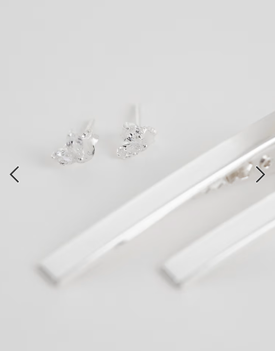 Kingsley Ryan gemset petals stud in sterling silver