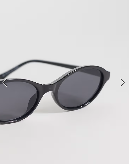Gina Tricot thin oval sunglasses in black