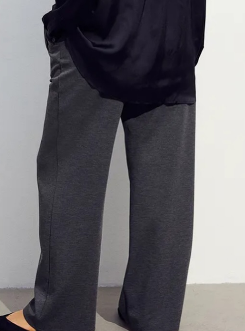 H&M - High-Waisted Tailored Trousers - Dk Grey