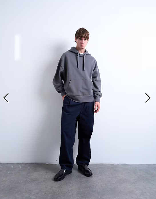 Topman heavyweight oversized hoodie in charcoal