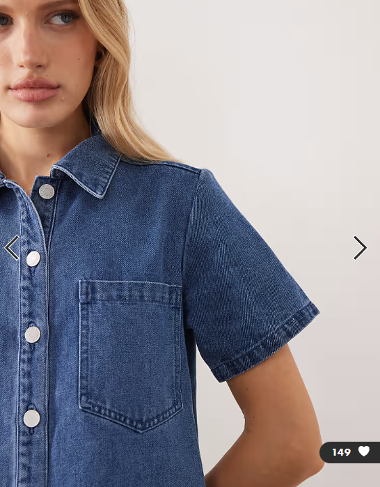 JJXX boxy denim dress in mid blue