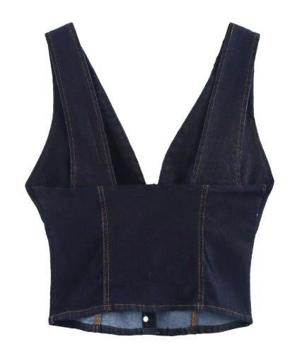 Boohoo x london crew - denim button top - rinse
