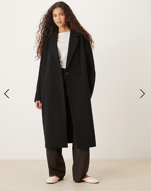 ASOS DESIGN chuck on overcoat in black