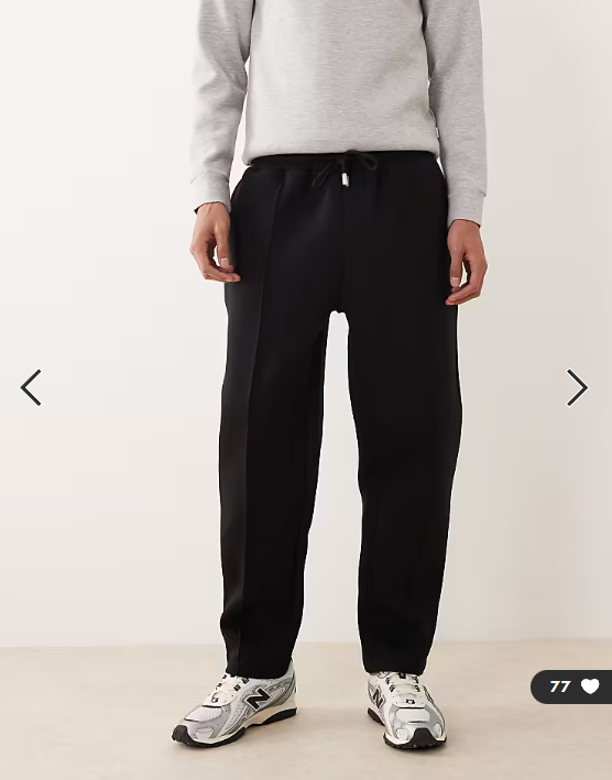 ASOS DESIGN heavyweight tapered fit jogger in scuba-style fabric in black