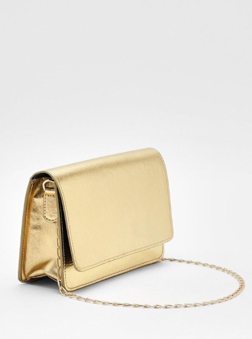 Boohoo Metallic Cross Body Bag - gold