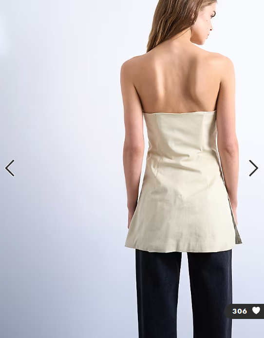Topshop clean longline tunic bandeau top in buttermilk