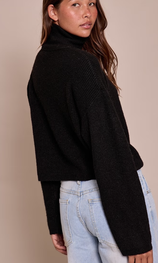 Prettylittlething Black Half Zip Soft Knit Jumper