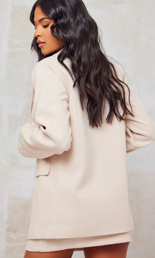 Tall Stone Brushed Wool Look Oversized Blazer