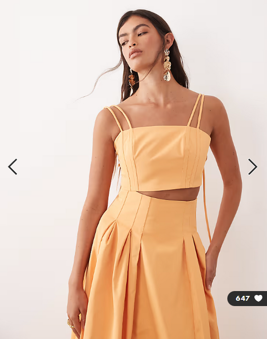 ARRANGE co-ord cami crop top in orange