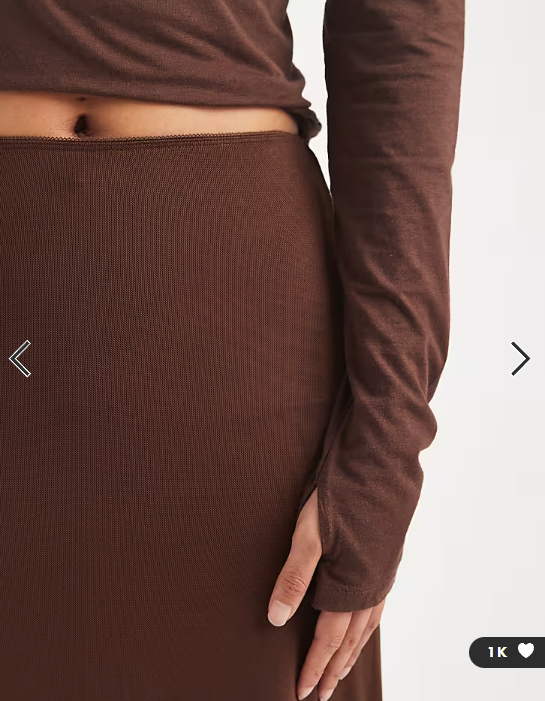 ASOS DESIGN mesh midi skirt in chocolate