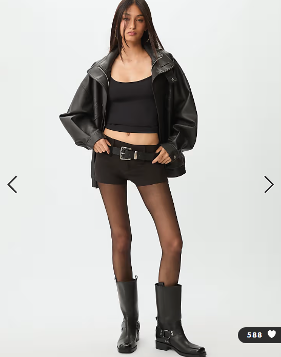 Stradivarius Smart mini shorts in black
