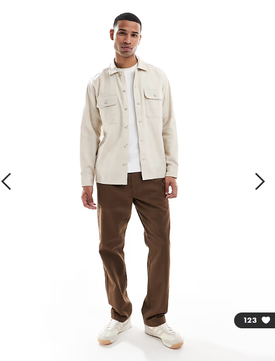 Jack & Jones brushed overshirt in grey