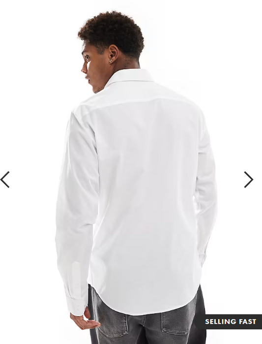 JJ Rebel smart shirt in white