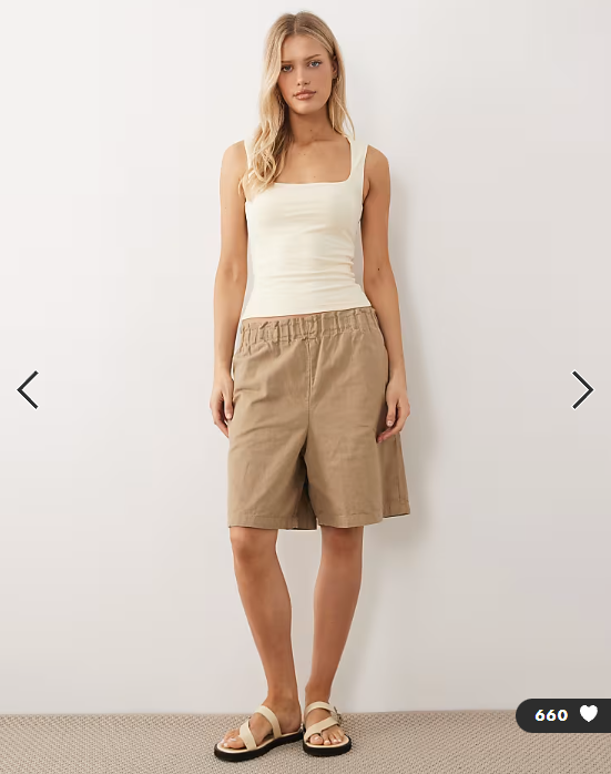 Gina Tricot square neck tank top in buttermilk yellow