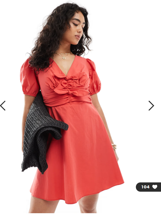 New Look double bow mini dress in red