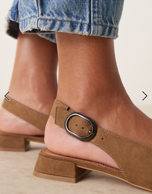 ASOS DESIGN Leonora slingback ballet in taupe suedette