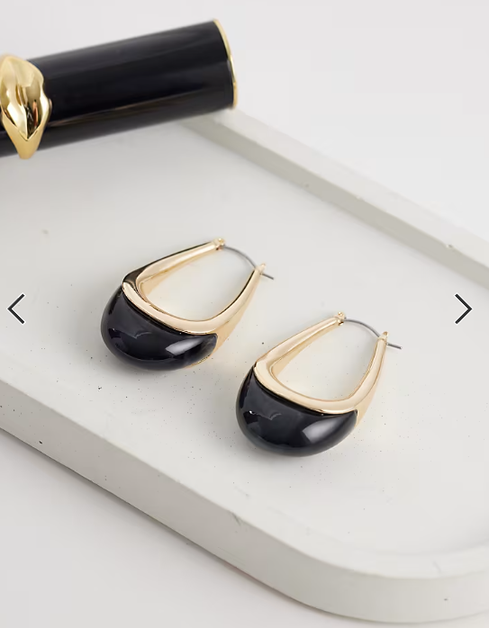 ASOS DESIGN hoops with stone detail in gold tone