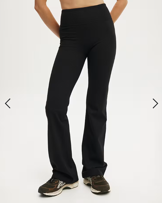Cotton On Ultra soft rib flare in black